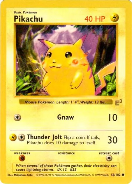 Pikachu (E3 Stamped with Red Cheeks) #58 – Miscellaneous Cards & Products