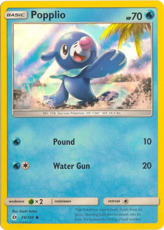Popplio (Water Web Holo) #39 – Miscellaneous Cards & Products