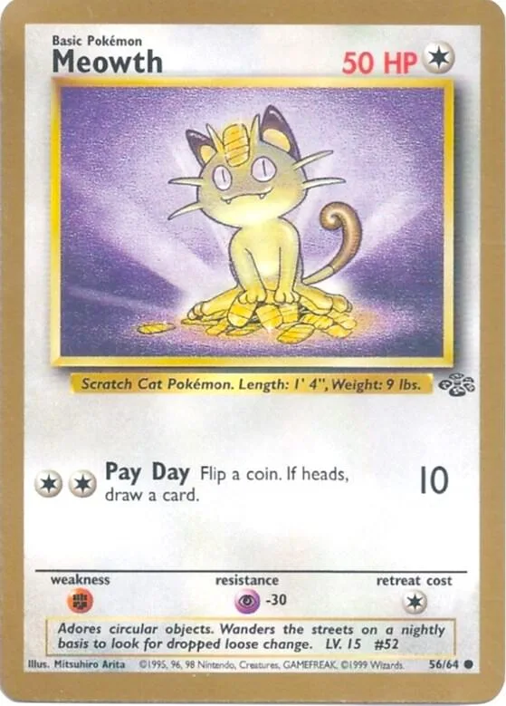 Meowth (Gold Bordered Promo) #56 – Miscellaneous Cards & Products