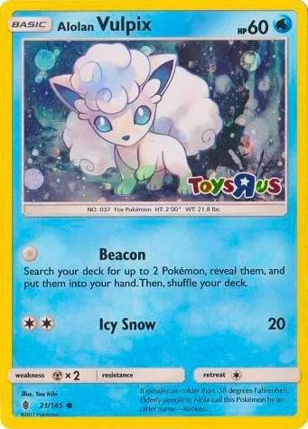 Alolan Vulpix (Toys R Us Promo) #21 – Miscellaneous Cards & Products