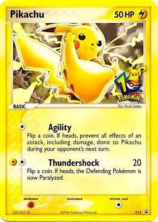 Pikachu - 012 (10th Anniversary) #12 – Miscellaneous Cards & Products