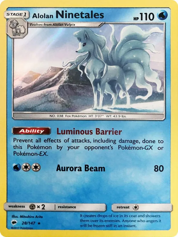 Alolan Ninetales (Water Web Holo) #28 – Miscellaneous Cards & Products