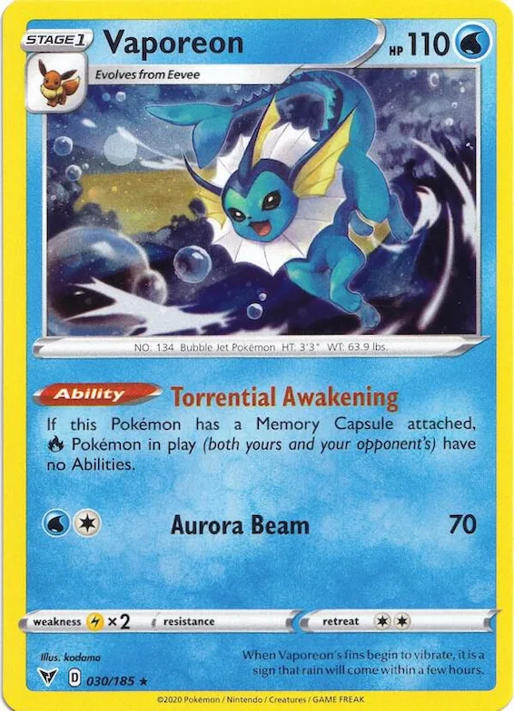Vaporeon (Cosmos Holo) #30 – Miscellaneous Cards & Products
