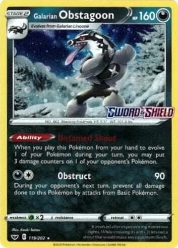 Galarian Obstagoon (Cosmos Holo) #119 – Miscellaneous Cards & Products