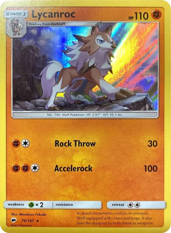 Lycanroc (Water Web Holo) #76 – Miscellaneous Cards & Products