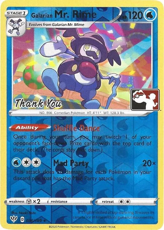 Galarian Mr. Rime - 036/189 (Pokemon League) [Thank You] #36 – Miscellaneous Cards & Products