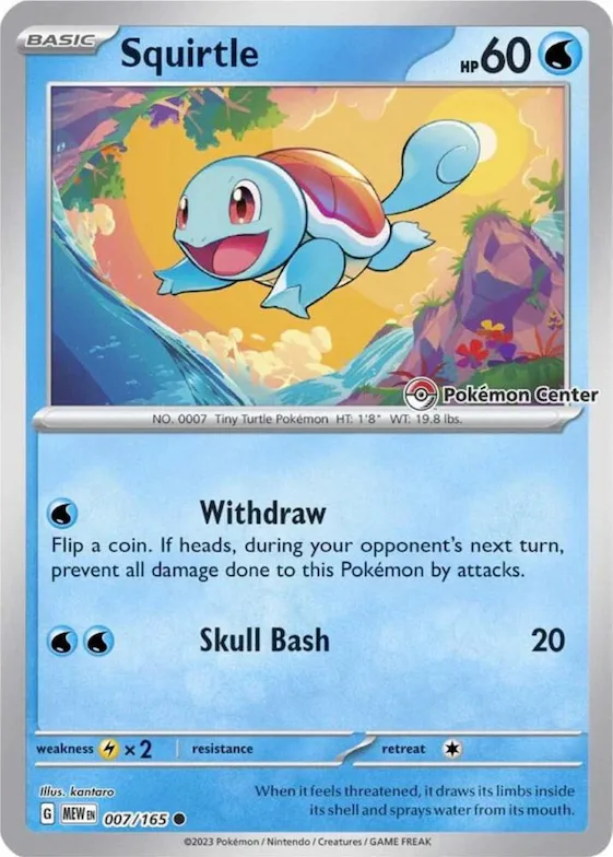 Squirtle (Pokemon Center Exclusive) #7 – Miscellaneous Cards & Products