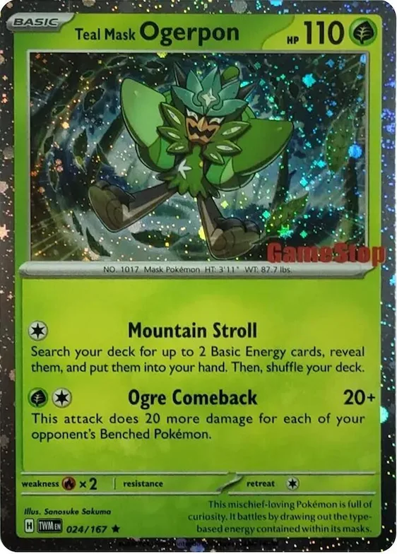Teal Mask Ogerpon (Cosmos Holo) (Gamestop Exclusive) #24 – Miscellaneous Cards & Products