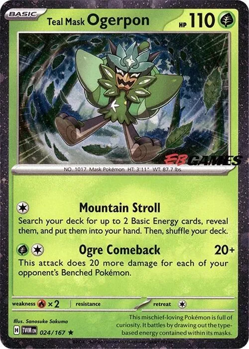 Teal Mask Ogerpon (Cosmos Holo) (EB Games Exclusive) #24 – Miscellaneous Cards & Products