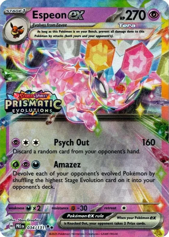 Espeon ex (Prismatic Evolutions Stamp) #34 – Miscellaneous Cards & Products