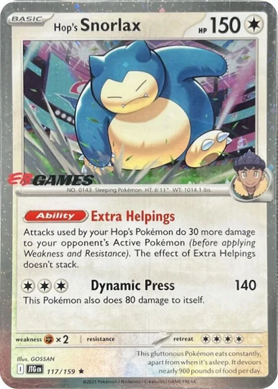 Hop's Snorlax (EB Games) (Cosmos Holo) #117 – Miscellaneous Cards & Products