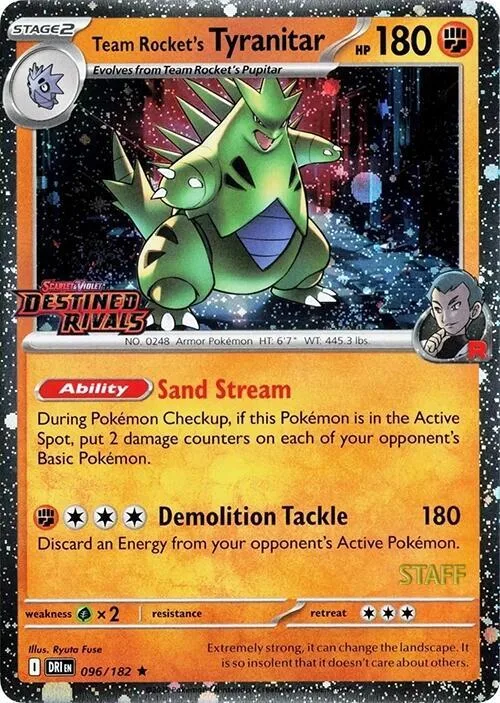 Team Rocket's Tyranitar (Prerelease) [Staff] #96 – Miscellaneous Cards & Products