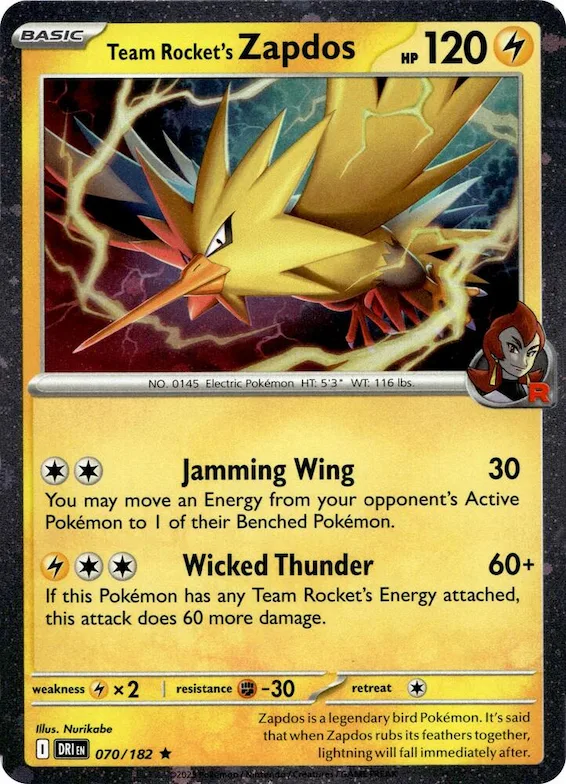 Team Rocket's Zapdos (Cosmos Holo) #70 – Miscellaneous Cards & Products