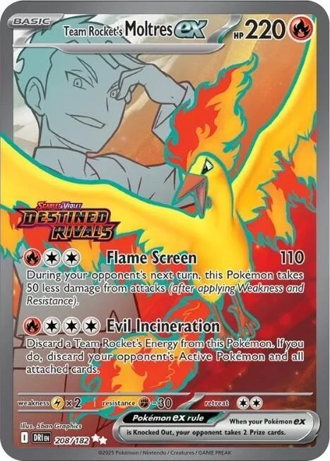 Team Rocket's Moltres ex (Destined Rivals Stamp) #208 – Miscellaneous Cards & Products