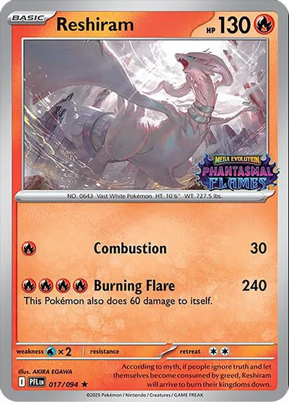Reshiram (Phantasmal Flames Stamped) #17 – Miscellaneous Cards & Products