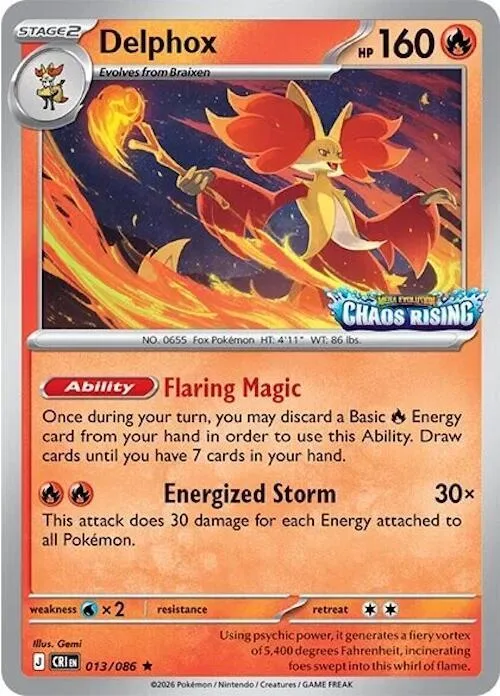 Delphox (Chaos Rising Stamped) #13 – Miscellaneous Cards & Products
