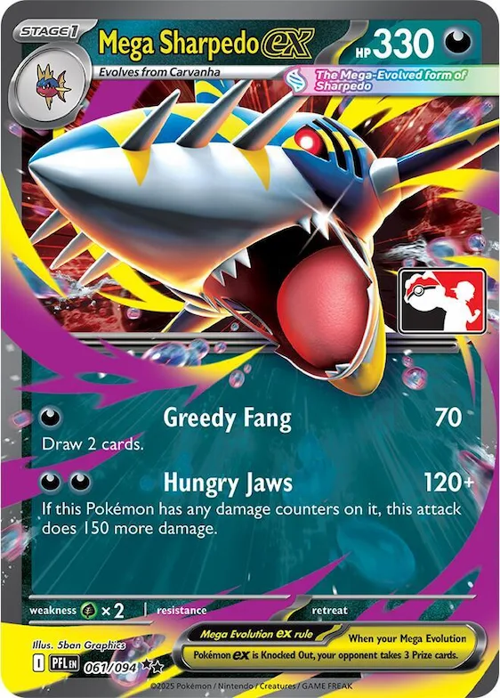 Mega Sharpedo ex #61 – Prize Pack Series Cards