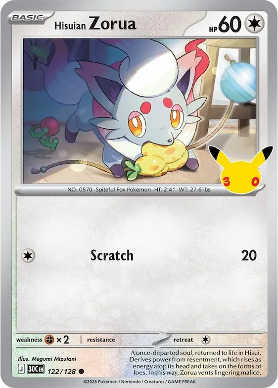 Zorua de Hisui 122 – 30ᵉ Anniversaire