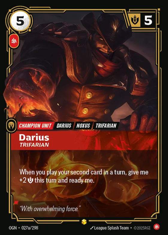 Darius, Trifarian #27a – Origins