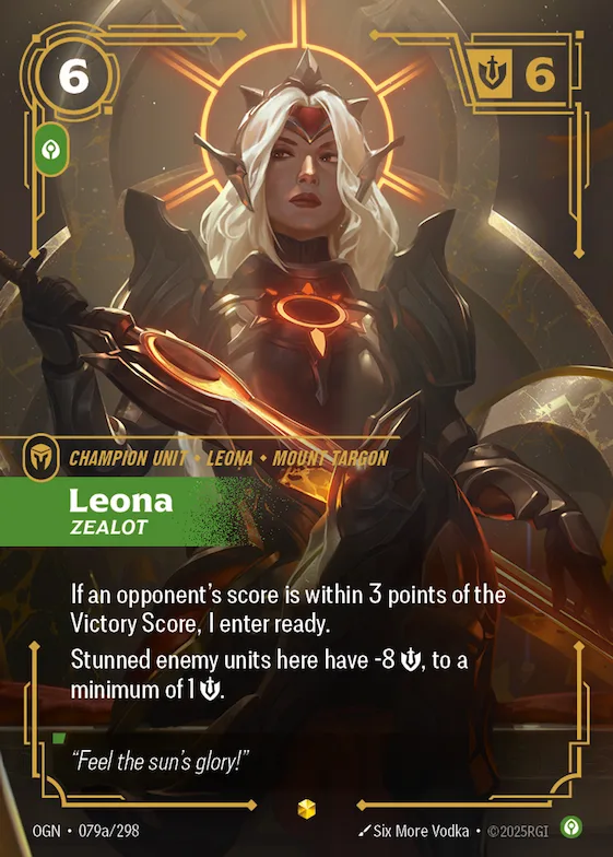 Leona, Zealot #79a – Origins