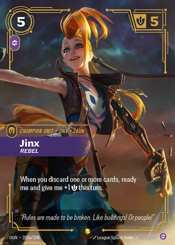 Jinx, Rebel #202a – Origins