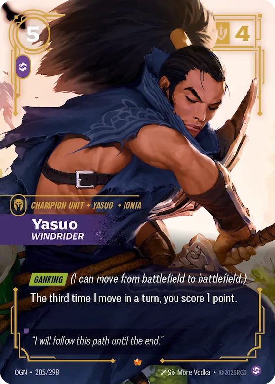 Yasuo, Windrider #205 – Origins