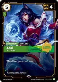 Ahri - Alluring (Launch Exclusive) #66 – Riftbound Promotional Cards