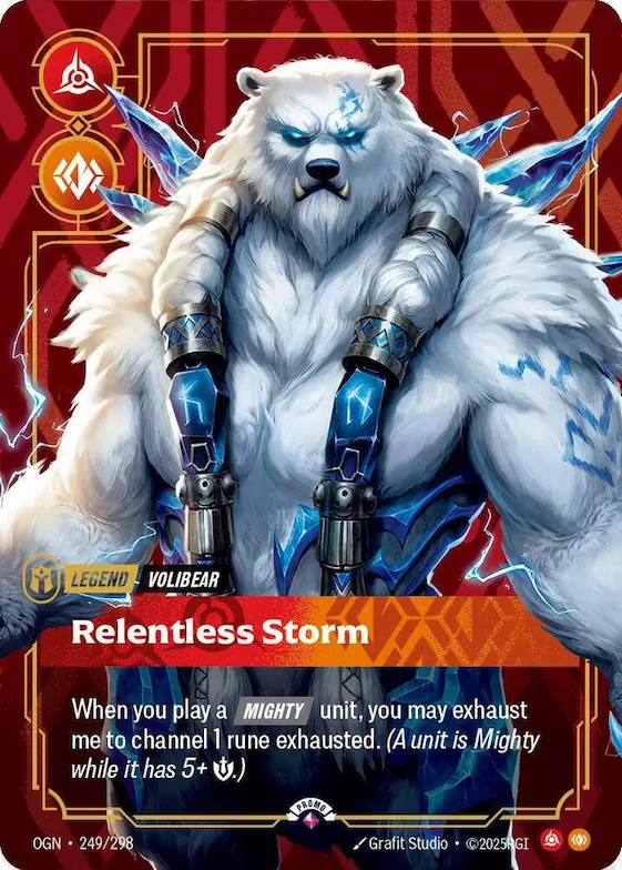 Volibear - Relentless Storm (Metal) #249 – Riftbound Organized Play Promotional Cards
