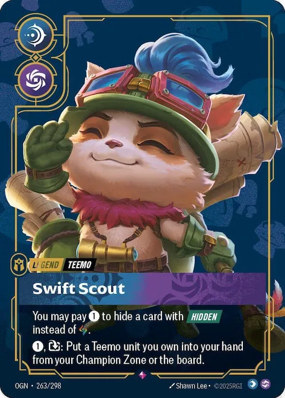 Teemo - Swift Scout (Metal) #263 – Riftbound Organized Play Promotional Cards