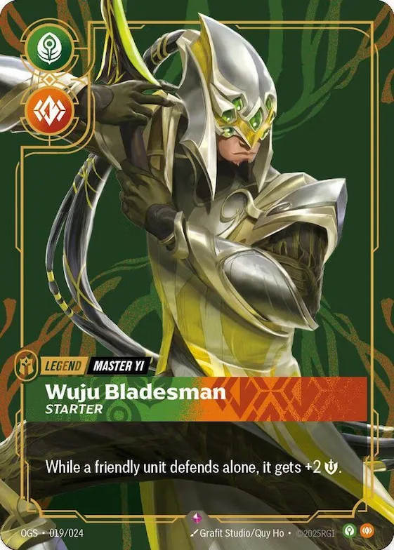Master Yi - Wuju Bladesman (Metal) #19 – Riftbound Organized Play Promotional Cards