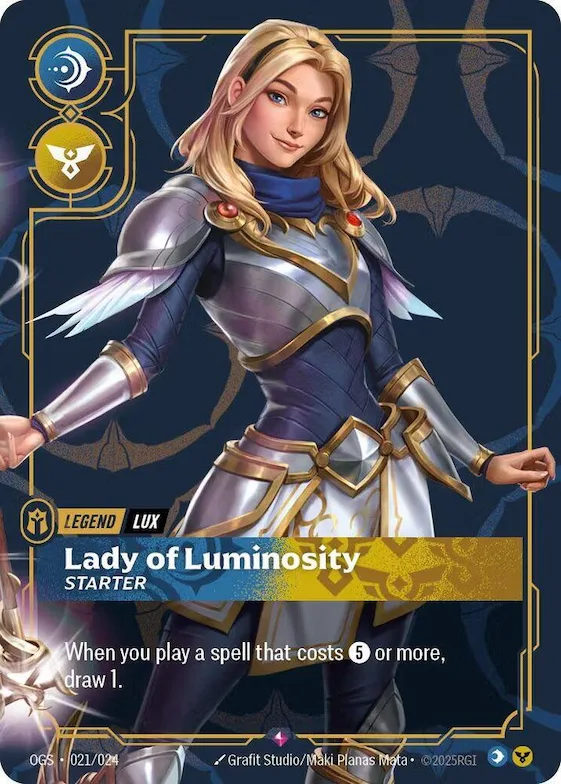 Lux - Lady of Luminosity (Metal) #21 – Riftbound Organized Play Promotional Cards