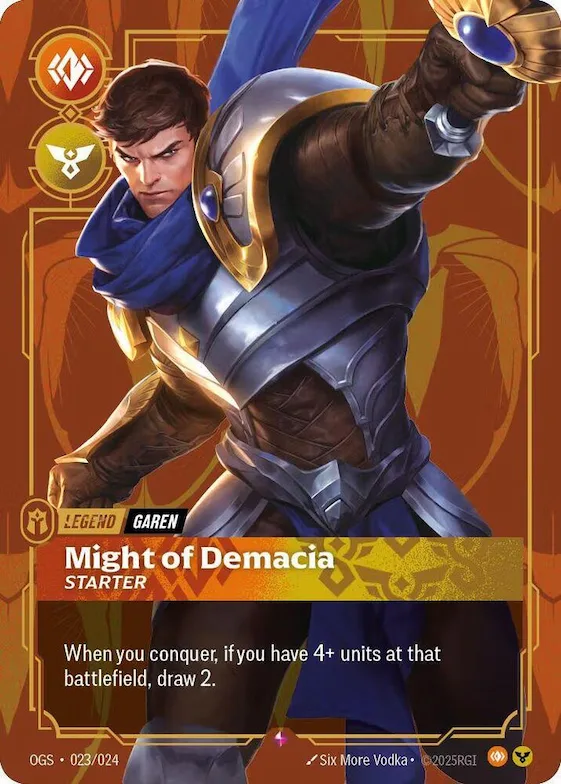 Garen - Might of Demacia (Metal) #23 – Riftbound Organized Play Promotional Cards
