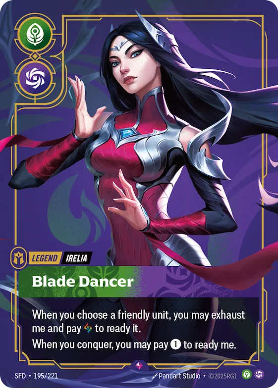 Irelia - Blade Dancer (Metal) #195 – Riftbound Organized Play Promotional Cards