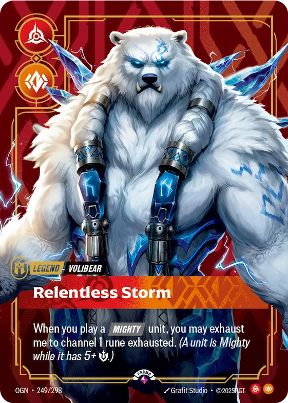 Volibear - Relentless Storm (Metal) (Prize Wall) #249 – Riftbound Organized Play Promotional Cards