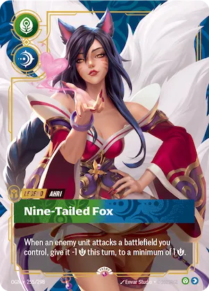 Ahri - Nine-Tailed Fox (Metal) (Prize Wall) #255 – Riftbound Organized Play Promotional Cards