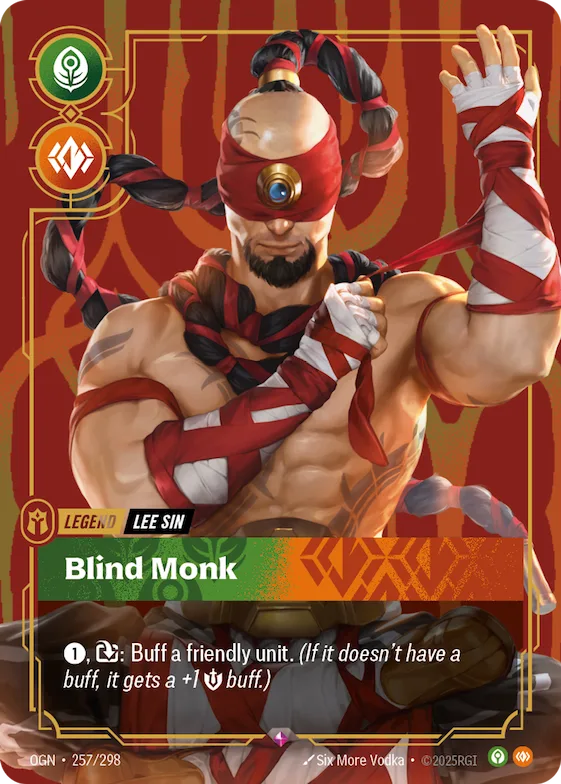 Lee Sin - Blind Monk (Metal) (Prize Wall) #257 – Riftbound Organized Play Promotional Cards