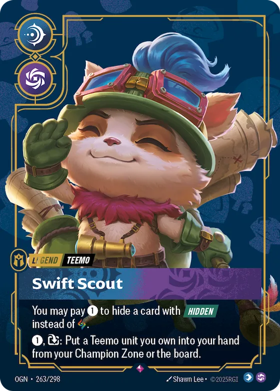Teemo - Swift Scout (Metal) (Prize Wall) #263 – Riftbound Organized Play Promotional Cards