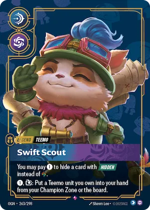 Teemo - Swift Scout (Metal) (Prize Wall) #263 – Riftbound Organized Play Promotional Cards