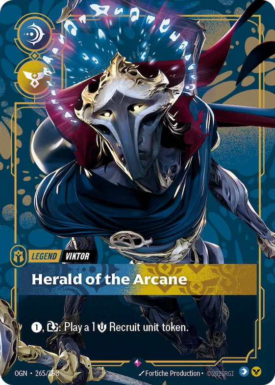 Viktor - Herald of the Arcane (Metal) (Prize Wall) #265 – Riftbound Organized Play Promotional Cards