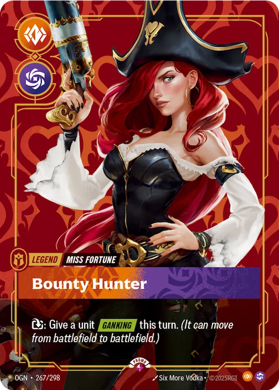 Miss Fortune - Bounty Hunter (Metal) (Prize Wall) #267 – Riftbound Organized Play Promotional Cards
