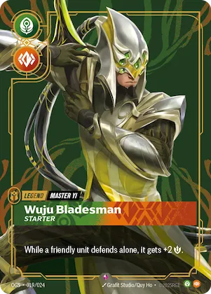 Master Yi - Wuju Bladesman (Metal) (Prize Wall) #19 – Riftbound Organized Play Promotional Cards