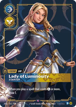 Lux - Lady of Luminosity (Metal) (Prize Wall) #21 – Riftbound Organized Play Promotional Cards
