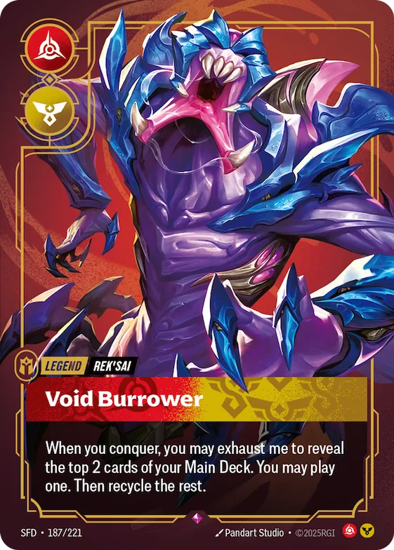 Rek'sai - Void Burrower (Metal) (Prize Wall) #187 – Riftbound Organized Play Promotional Cards