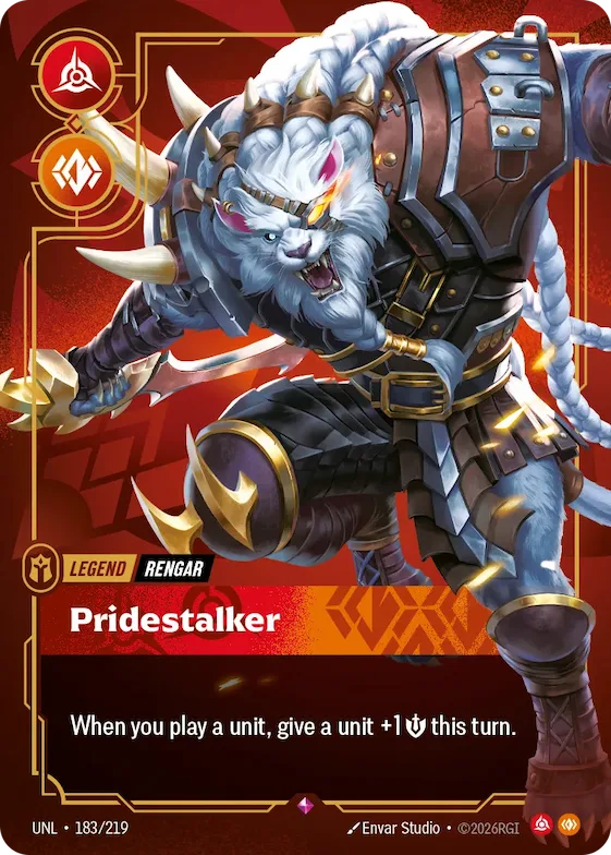 Rengar - Pridestalker (Metal) (Prize Wall) #183 – Riftbound Organized Play Promotional Cards