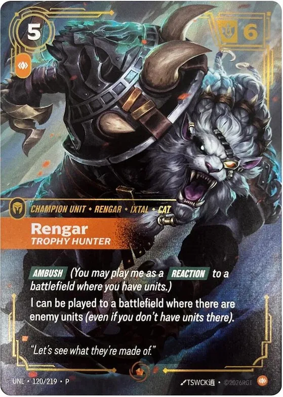 Rengar - Trophy Hunter #120 – Riftbound Organized Play Promotional Cards