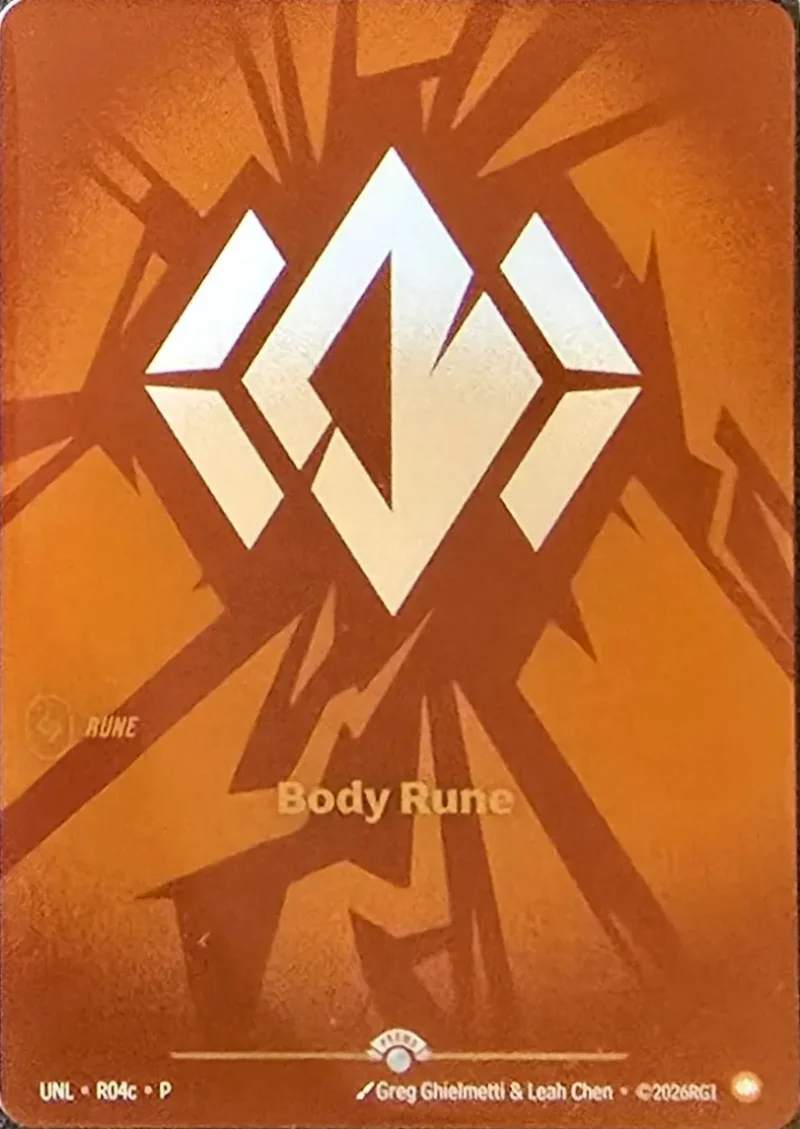 Body Rune (R04c) #r4c – Riftbound Organized Play Promotional Cards