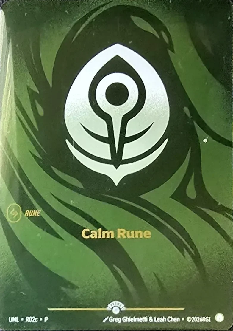 Calm Rune (R02c) #r2c – Riftbound Organized Play Promotional Cards