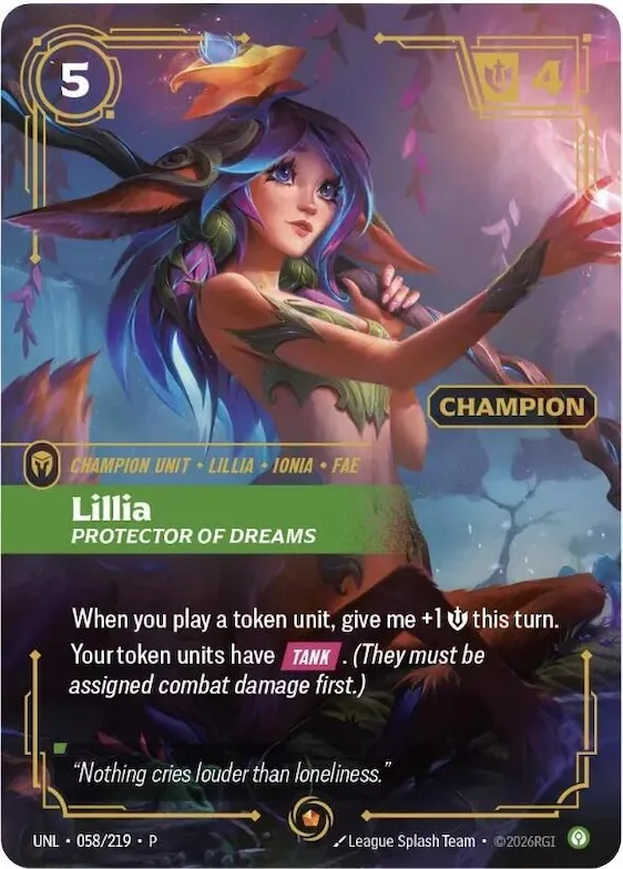 Lillia - Protector of Dreams (Champion) #58 – Riftbound Organized Play Promotional Cards