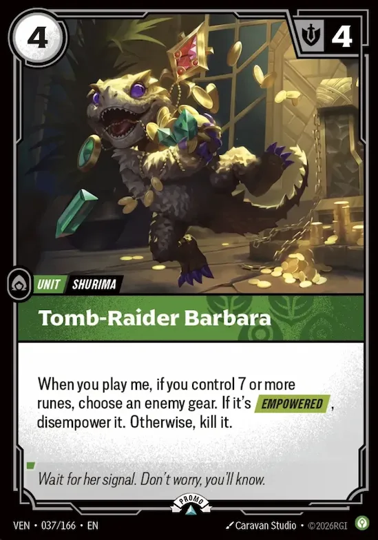 Tomb-Raider Barbara #37 – Riftbound Organized Play Promotional Cards
