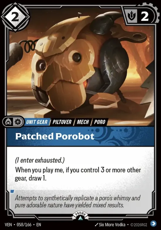 Patched Porobot #58 – Riftbound Organized Play Promotional Cards